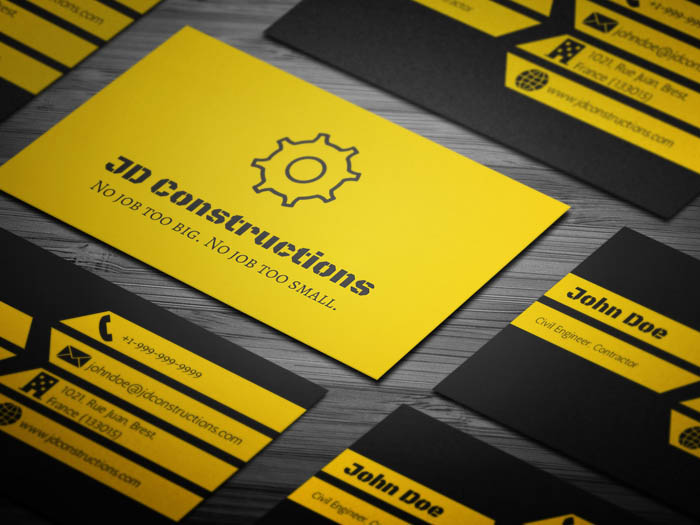 Construction Business Cards 20 Professional Fully Customizable Templates