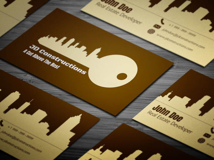 Unique Construction Business Card